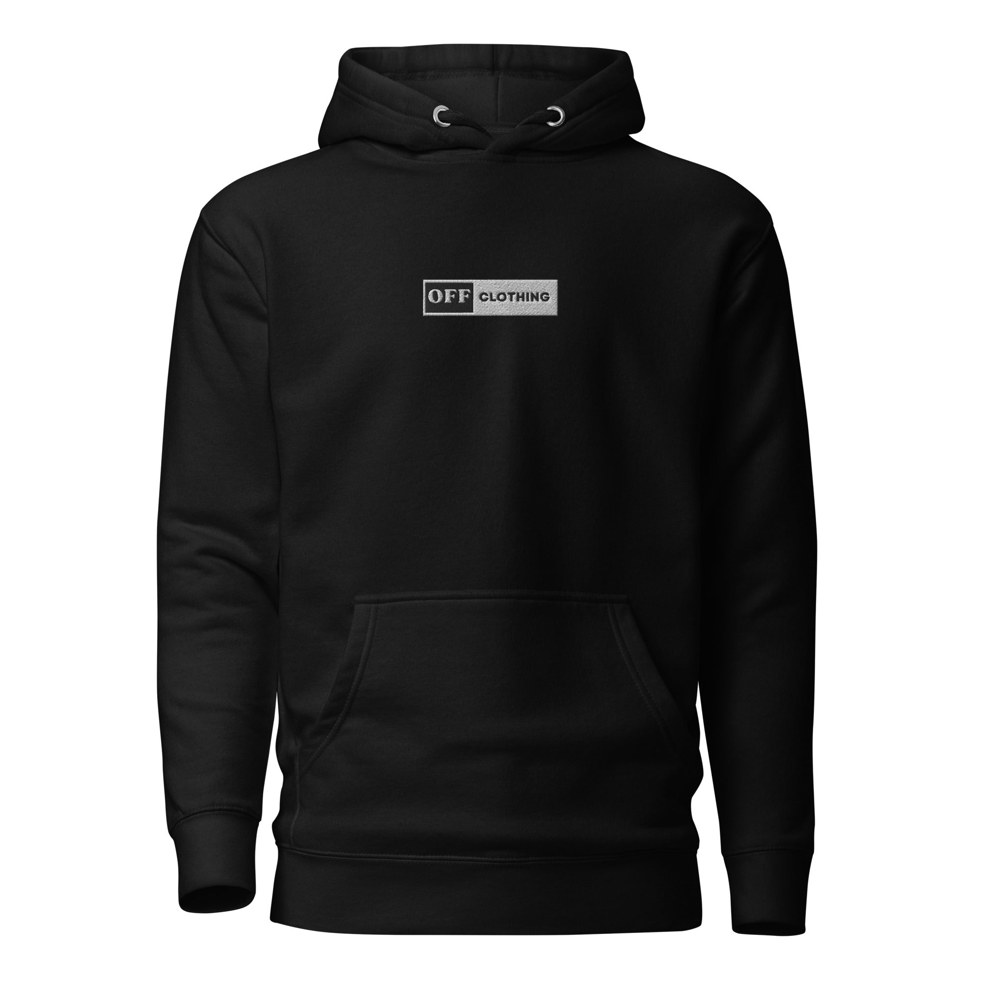 Black on black box logo hoodie on sale